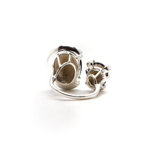 Smokey Quartz and Mixed Diamond Leopard Ring in 925 Silver