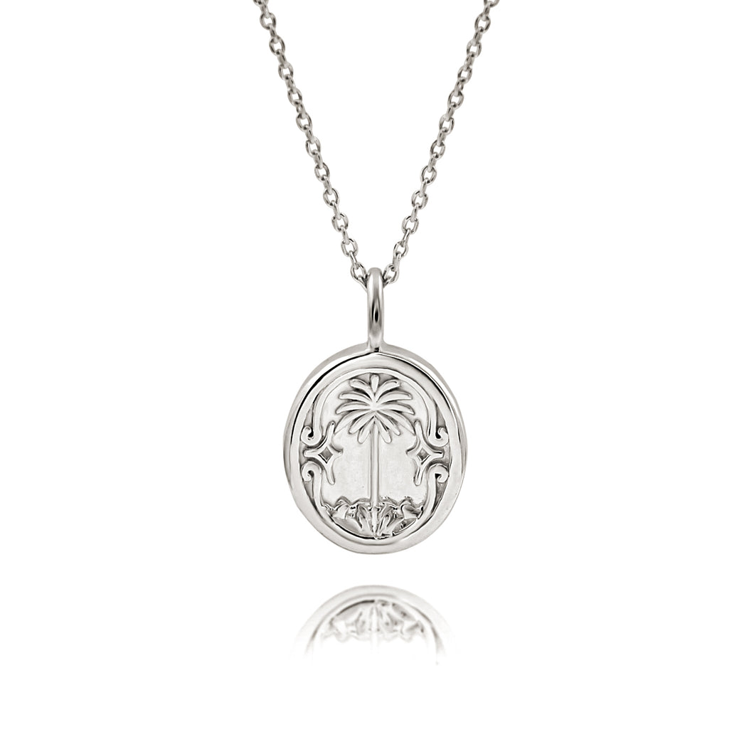 Ilala Palm Pendant and Chain in 925 Silver