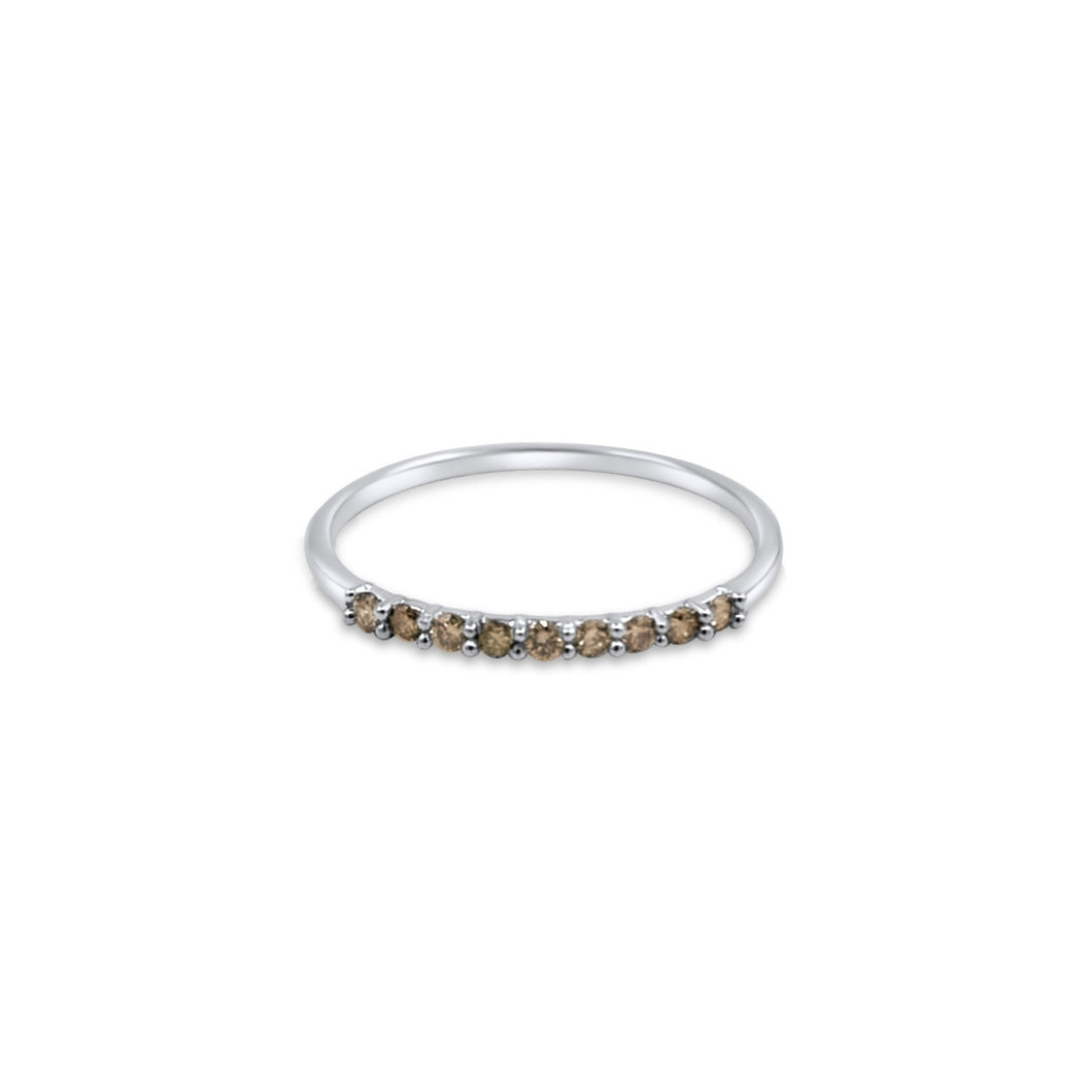 Morning Dew Champagne Diamond Ring in 925 Silver