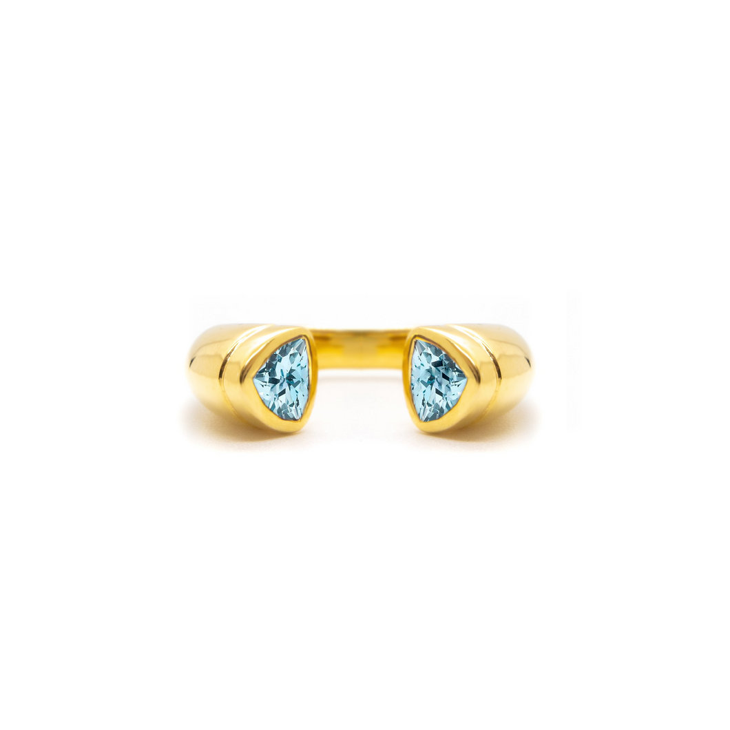 Blue Aquamarine Colours of Africa Ring in Gold Vermeil