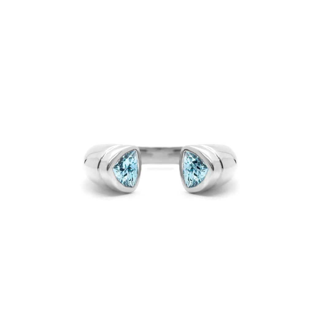 Blue Aquamarine Colours of Africa Ring in 925 Silver