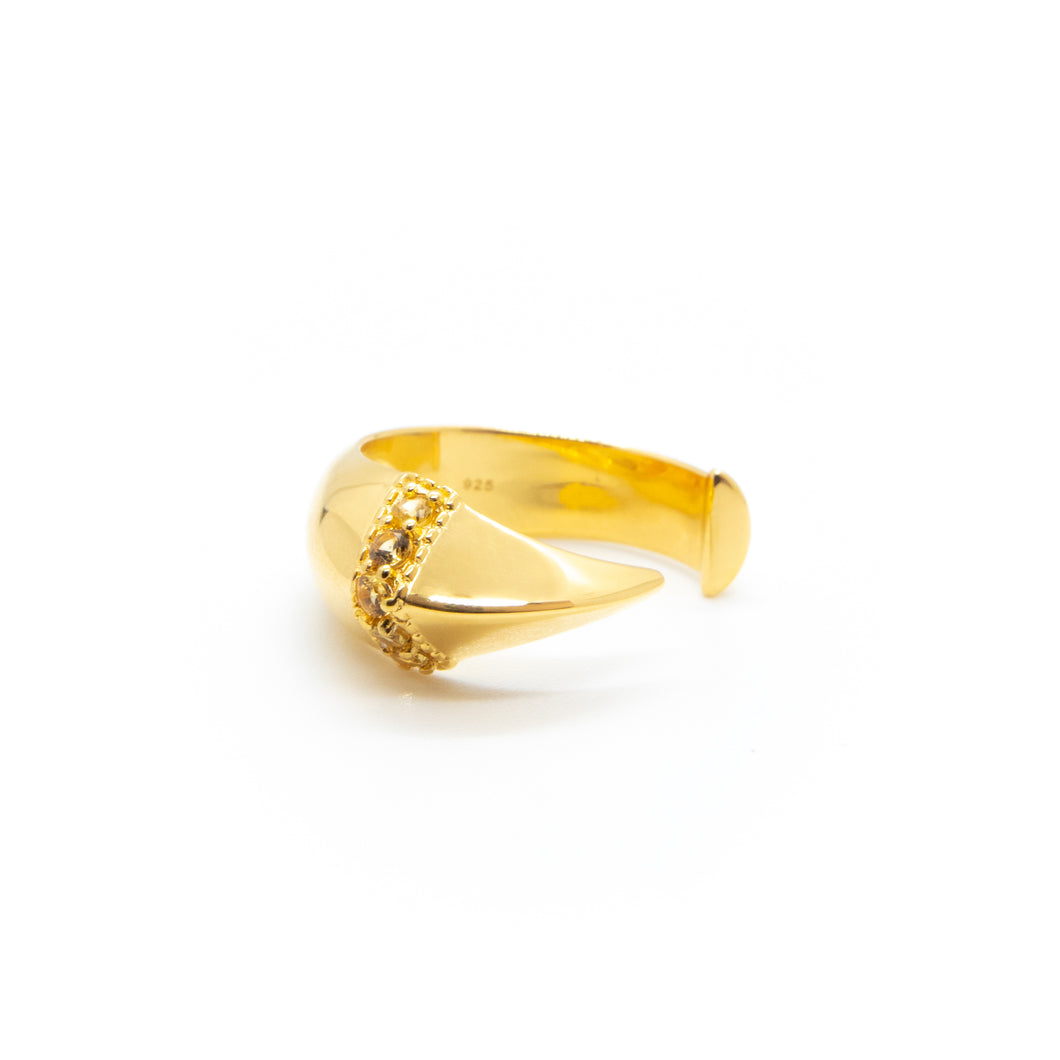 Yellow Sapphire Claw Ring in 14k Gold Vermeil - Bergen & Rowe