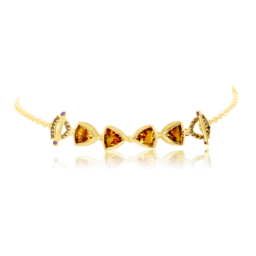 Citrine Totem Bracelet in Gold Vermeil