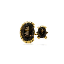 Smokey Quartz and Mixed Diamond Leopard Ring in 14k Gold Vermeil - Bergen & Rowe