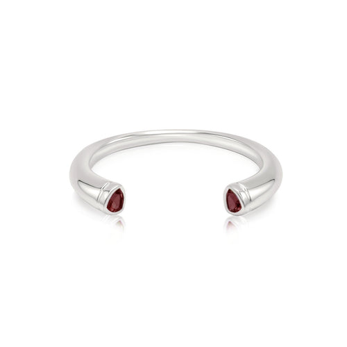 Red Garnet Colours of Africa Cuff in 925 Silver