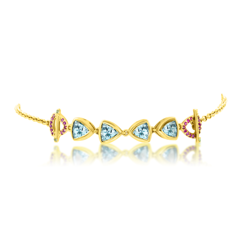 Aquamarine Totem Bracelet in Gold Vermeil