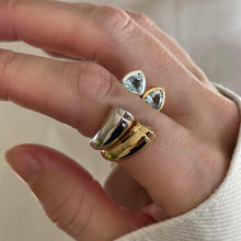 Blue Aquamarine Colours of Africa Ring in 925 Silver