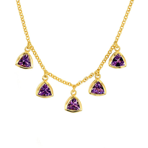 Purple Amethyst Colours of Africa Shaker Chain in Gold Vermeil