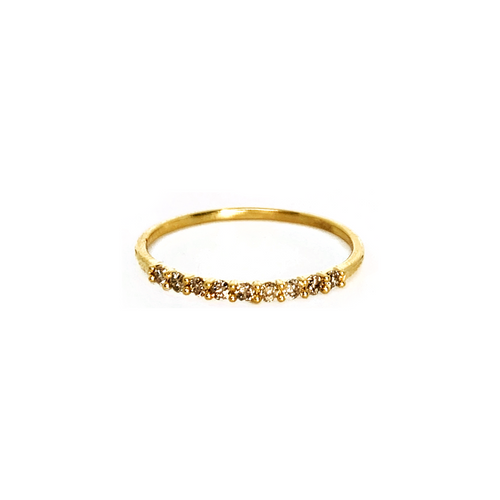 Morning Dew Champagne Diamond Ring in Gold Vermeil