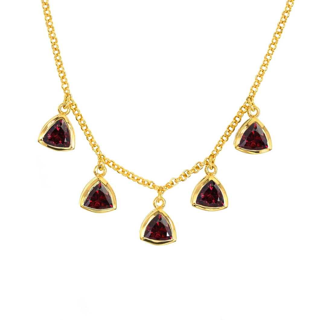 Red Garnet Colours of Africa Shaker Chain in Gold Vermeil