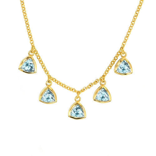 Blue Aquamarine Colours of Africa Shaker Chain in Gold Vermeil